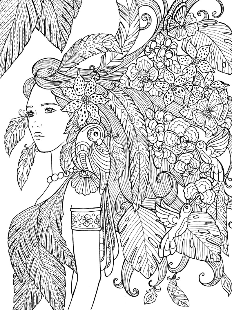 Coloring Pages For Adult Girls
 Mon carnet de notes a colorier Rustica Editions on Behance