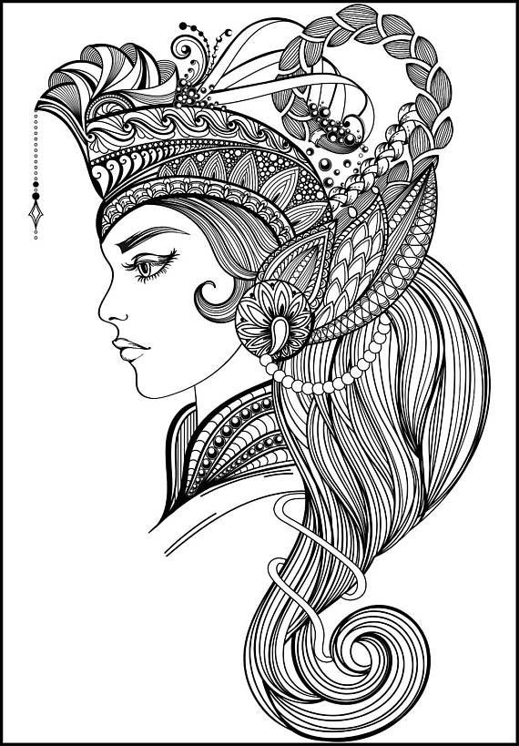 Coloring Pages For Adult Girls
 759 best Beautiful Women Coloring Pages for Adults images