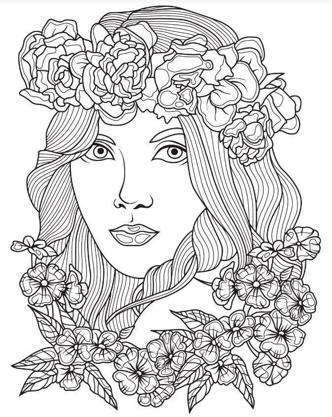 Coloring Pages For Adult Girls
 Beautiful Faces coloring page