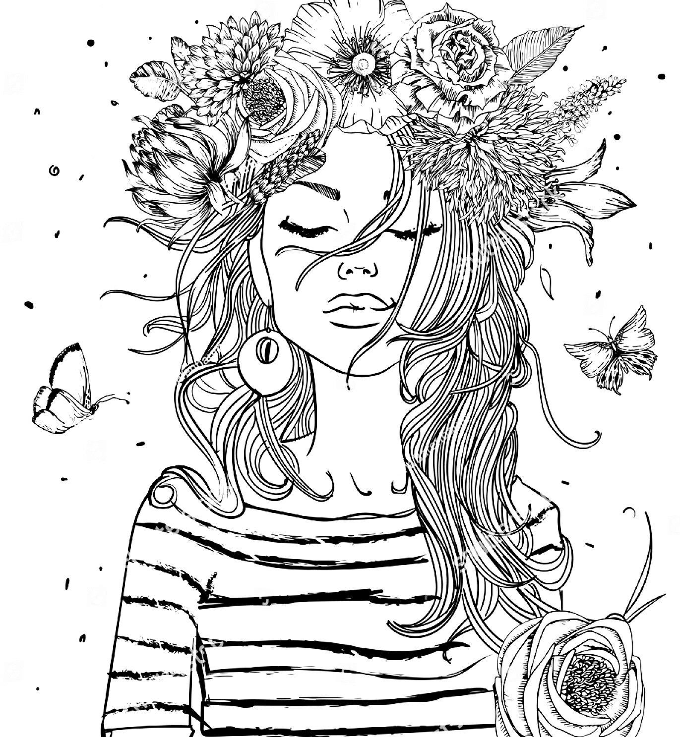 Coloring Pages For Adults Girls
 Pin de monica markin en coloring pages