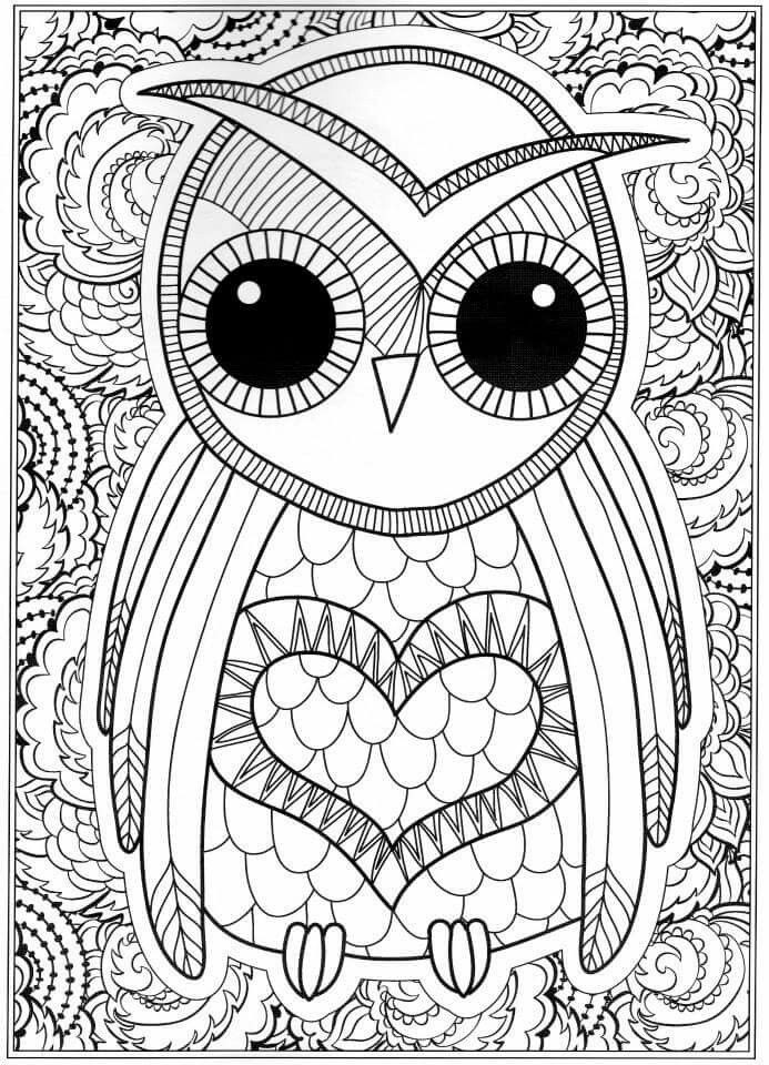 Coloring Pages For Adults Printable Free
 OWL Coloring Pages for Adults Free Detailed Owl Coloring