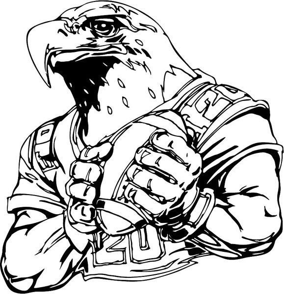 Coloring Pages For Boys Football Teams
 Eagle football mascot sports vinyl decal Customize on