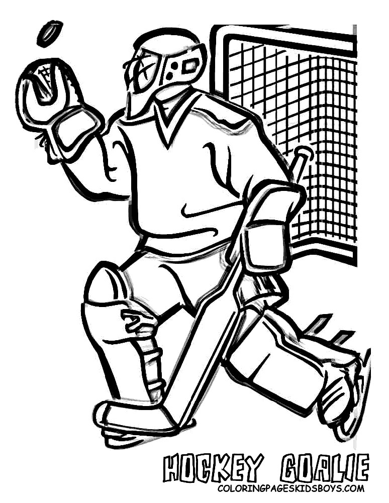 Coloring Pages For Boys Sports
 NHL Goalie Coloring Pages