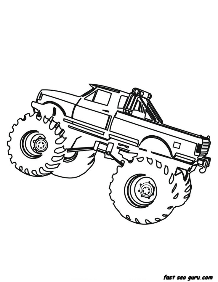 Coloring Pages For Boys Trucks
 Printable Monster Truck coloring page for boy Printable