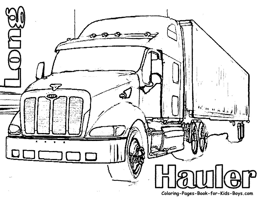Coloring Pages For Boys Trucks
 Semi Truck Coloring Pages Coloring Pages &
