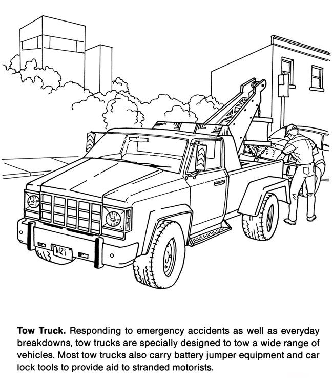 Coloring Pages For Boys Trucks
 tow truck coloring page