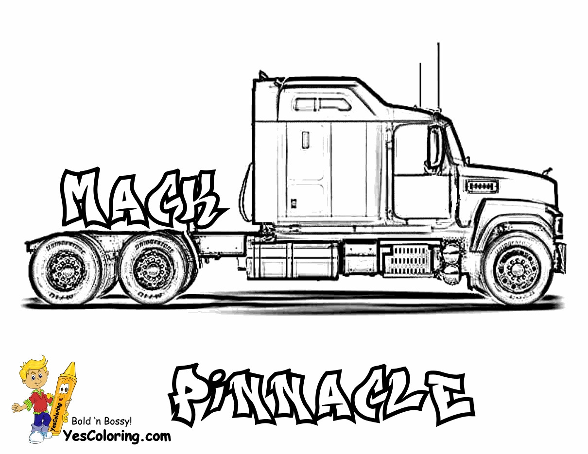 Coloring Pages For Boys Trucks
 fortable How To Draw A 18 Wheeler Pencil Art Drawing
