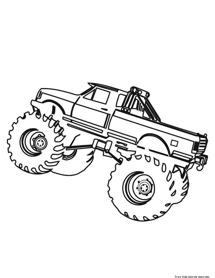 Coloring Pages For Boys Trucks
 Printable monster truck coloring pages for kids Free