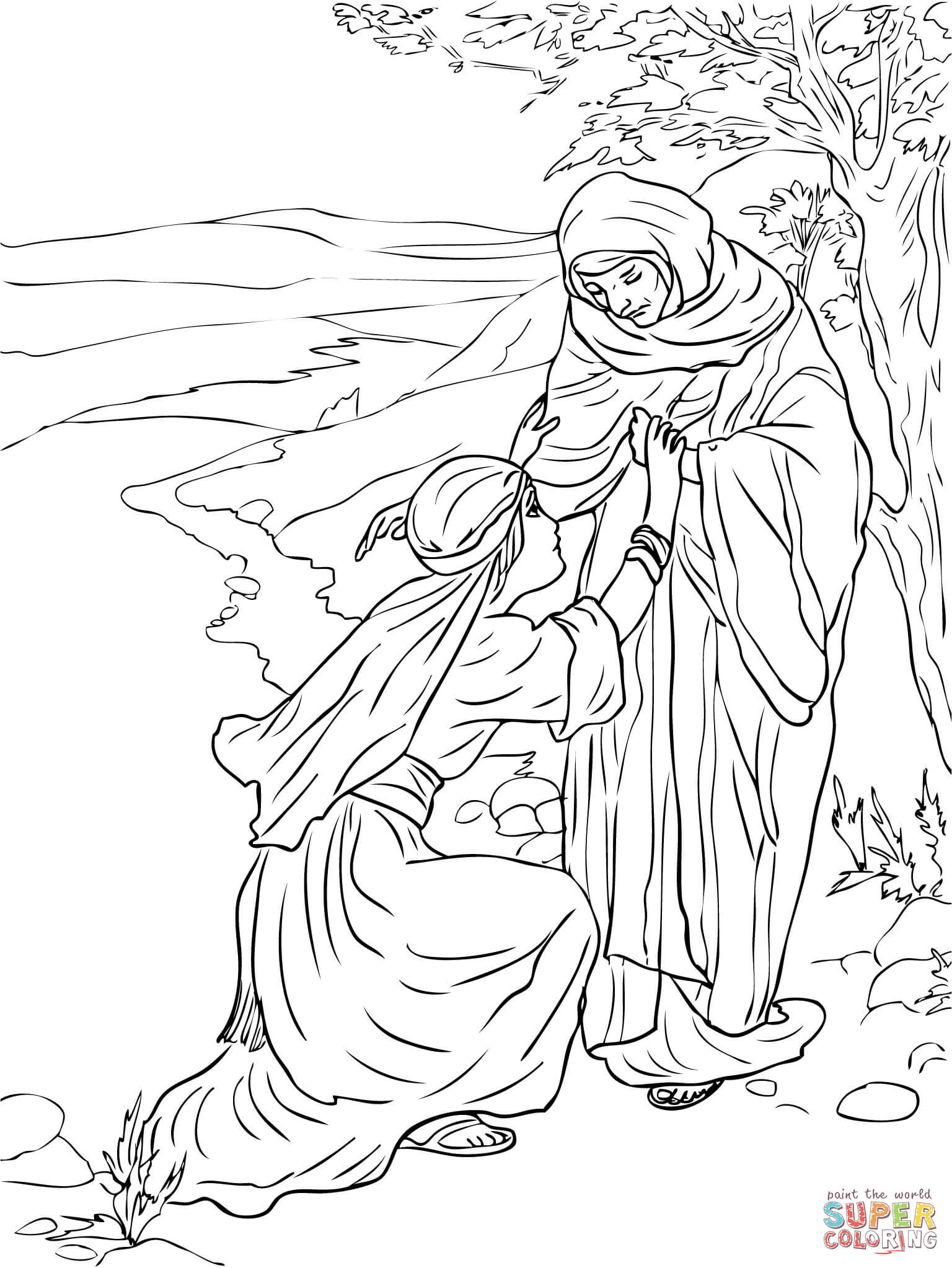 Coloring Pages For Children On The Story Of Ruth And Naomi
 Ruth And Naomi Coloring Pages Kidsuki