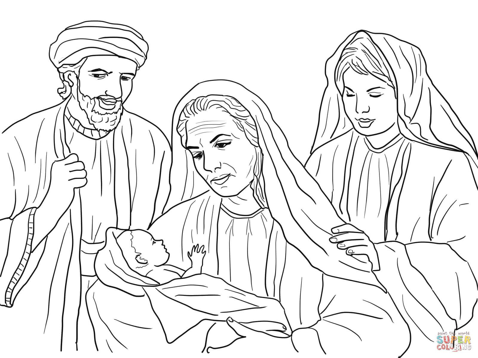 Coloring Pages For Children On The Story Of Ruth And Naomi
 Boaz Naomi Ruth and Baby Obed coloring page