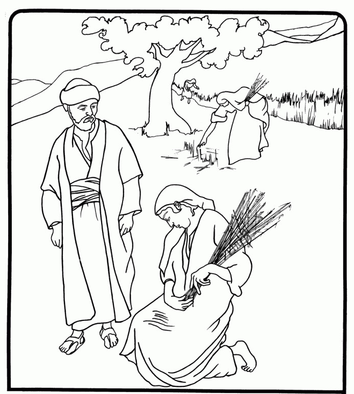 Coloring Pages For Children On The Story Of Ruth And Naomi
 Ruth Naomi Boaz Coloring Page