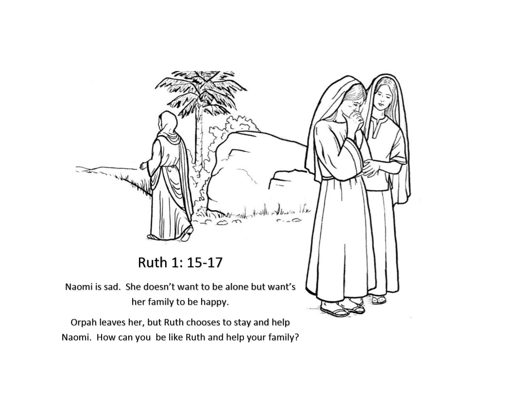 Coloring Pages For Children On The Story Of Ruth And Naomi
 Pathways to Primary e Follow Me for families Ruth and