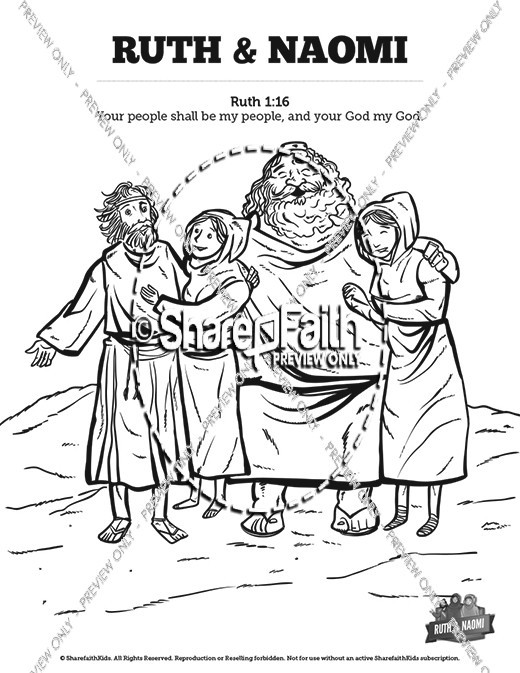 Coloring Pages For Children On The Story Of Ruth And Naomi
 Ruth and Naomi Sunday School Coloring Pages