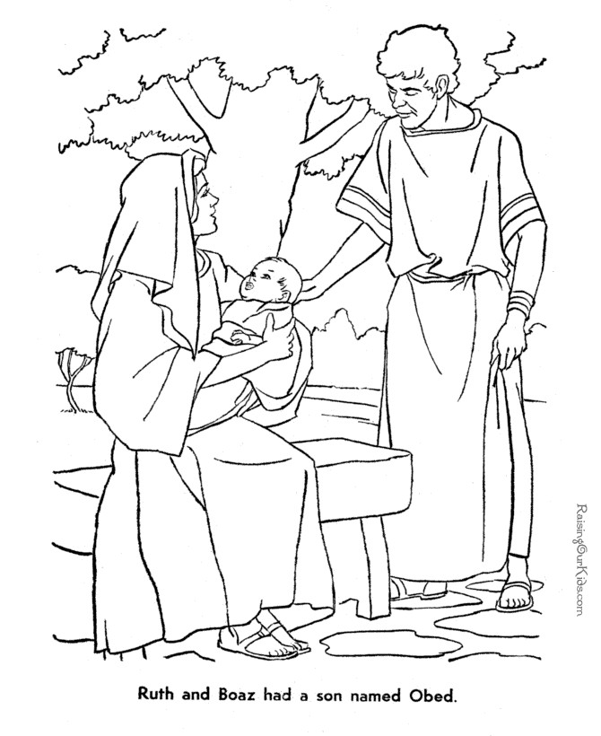 Coloring Pages For Children On The Story Of Ruth And Naomi
 Ruth and Boaz Bible coloring page to print 037
