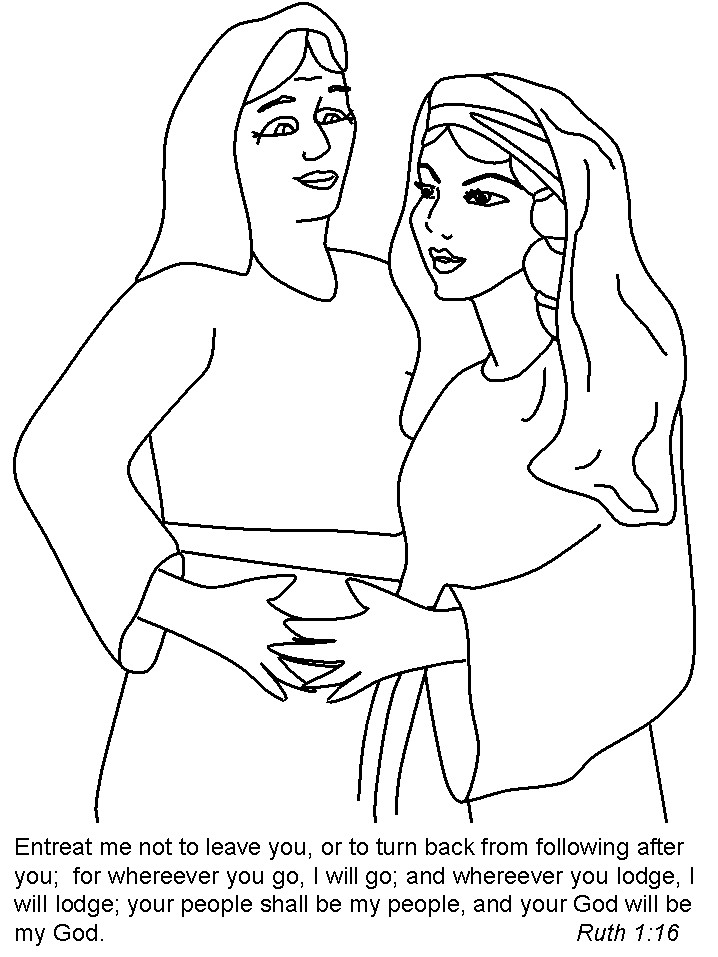 Coloring Pages For Children On The Story Of Ruth And Naomi
 Ruth And Naomi Coloring Pages Kidsuki