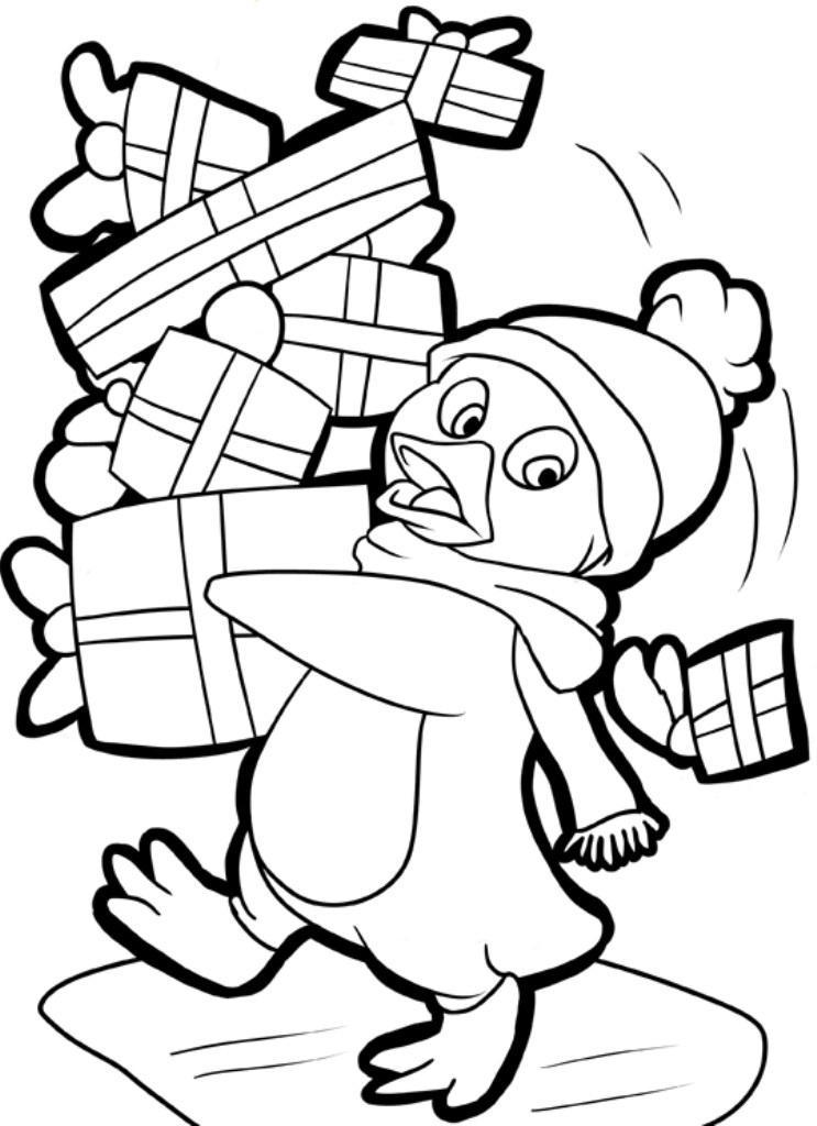Coloring Pages For Christmas Free Printable
 Christmas Penguin Coloring Pages Printable Coloring Home