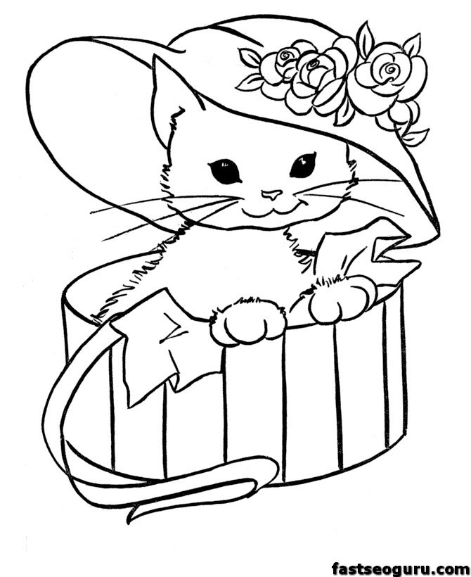 Coloring Pages For Girls Animals
 Kitty cat free printable coloring pages animals