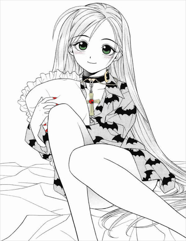 Coloring Pages For Girls Anime
 8 Anime Girl Coloring Pages PDF JPG AI Illustrator