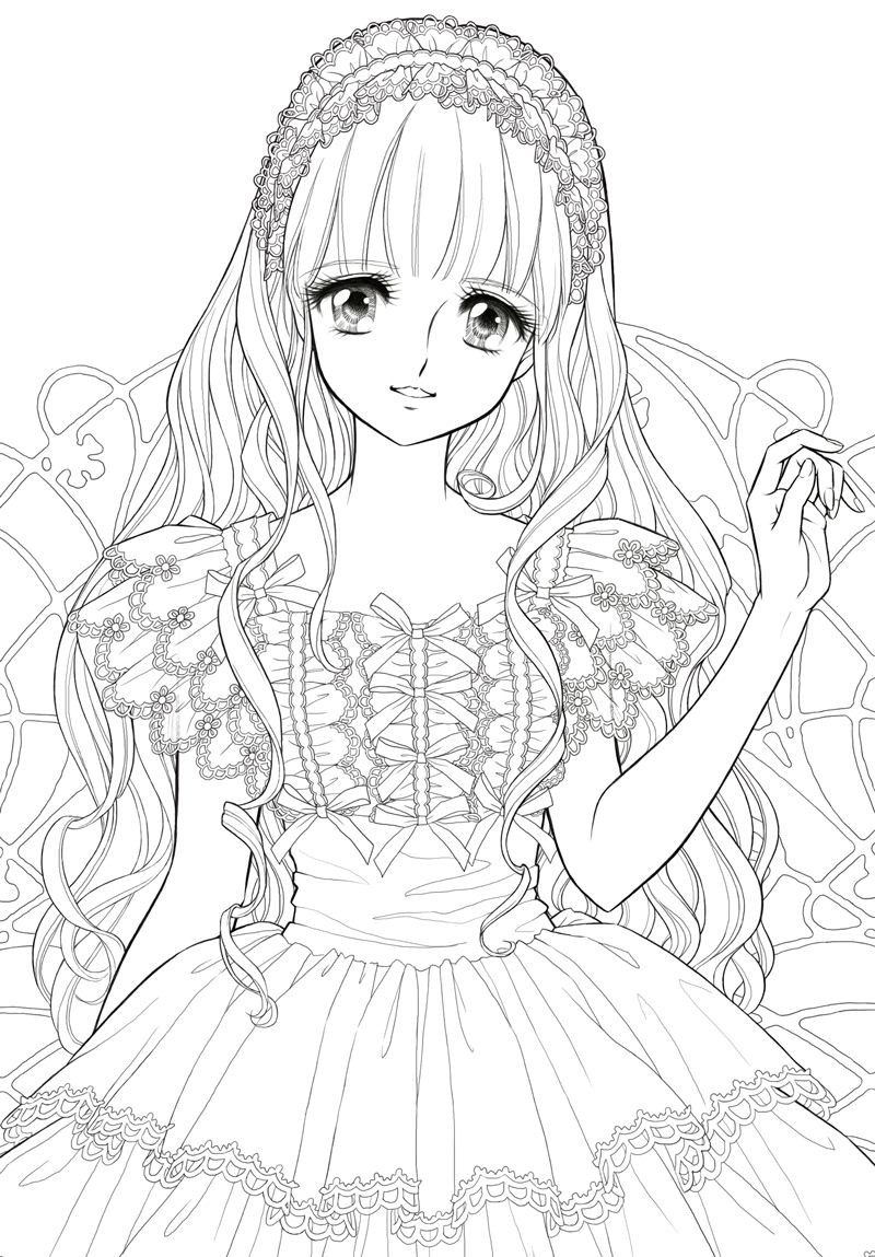 Coloring Pages For Girls Anime
 Shoujo Nurie Coloring Pages