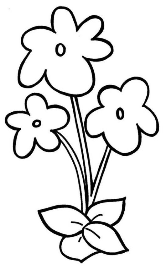 Coloring Pages For Girls Easy
 Easy Violet Flower Coloring Page For Preschool