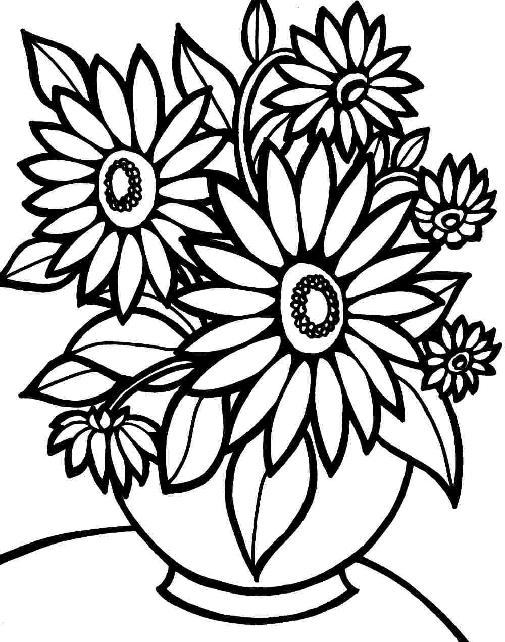 Coloring Pages For Girls Flowers
 Colouring Pages Bouquet Flowers Printable Free For Kids