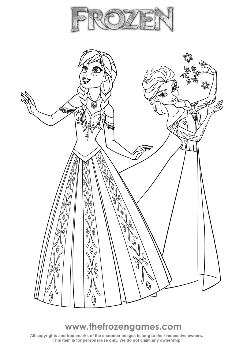 Coloring Pages For Girls Games
 Two Princesses of Arendelle Frozen Games
