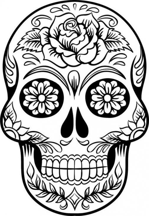 Coloring Pages For Girls Hard
 Hard Coloring Page Sugar Skull To Print For Grown Ups