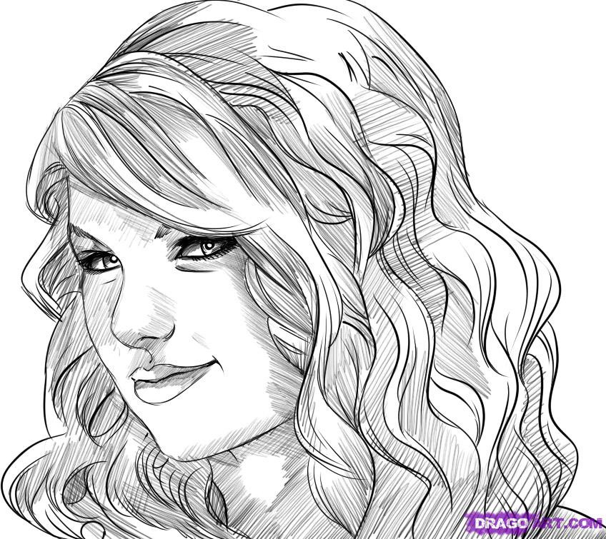 Coloring Pages For Girls Hard
 How to Draw Taylor Swift Step by Step Music Pop Culture