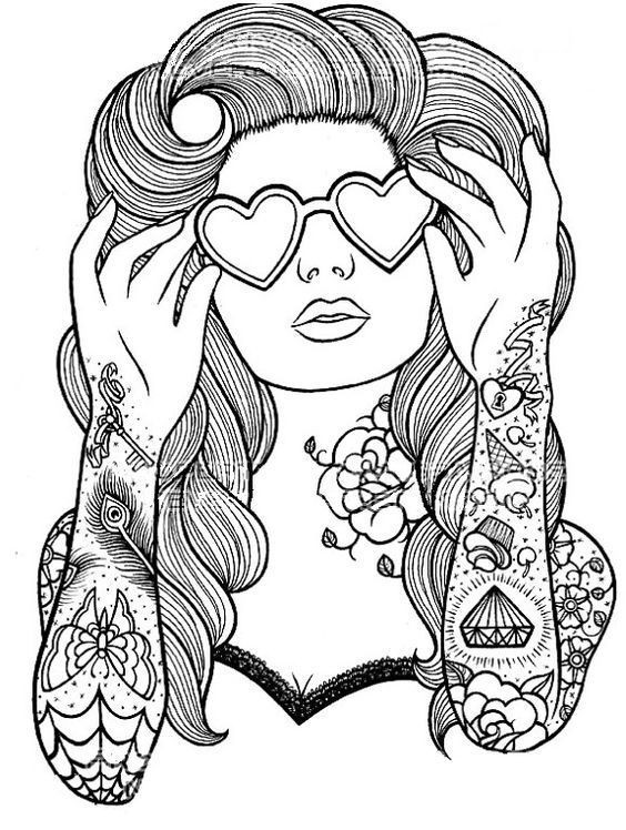 Coloring Pages For Girls People
 Pin by Colory on People－Adult coloring pages