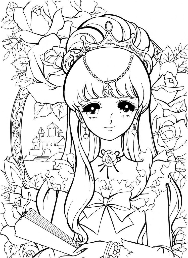 Coloring Pages For Girls People
 少女マンガ風の塗り絵（ぬりえ）テンプレート 画像 まとめ NAVER まとめ