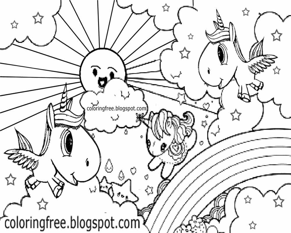 Coloring Pages For Girls Unicorn
 Printable Unicorn Drawing Mythical Coloring Book