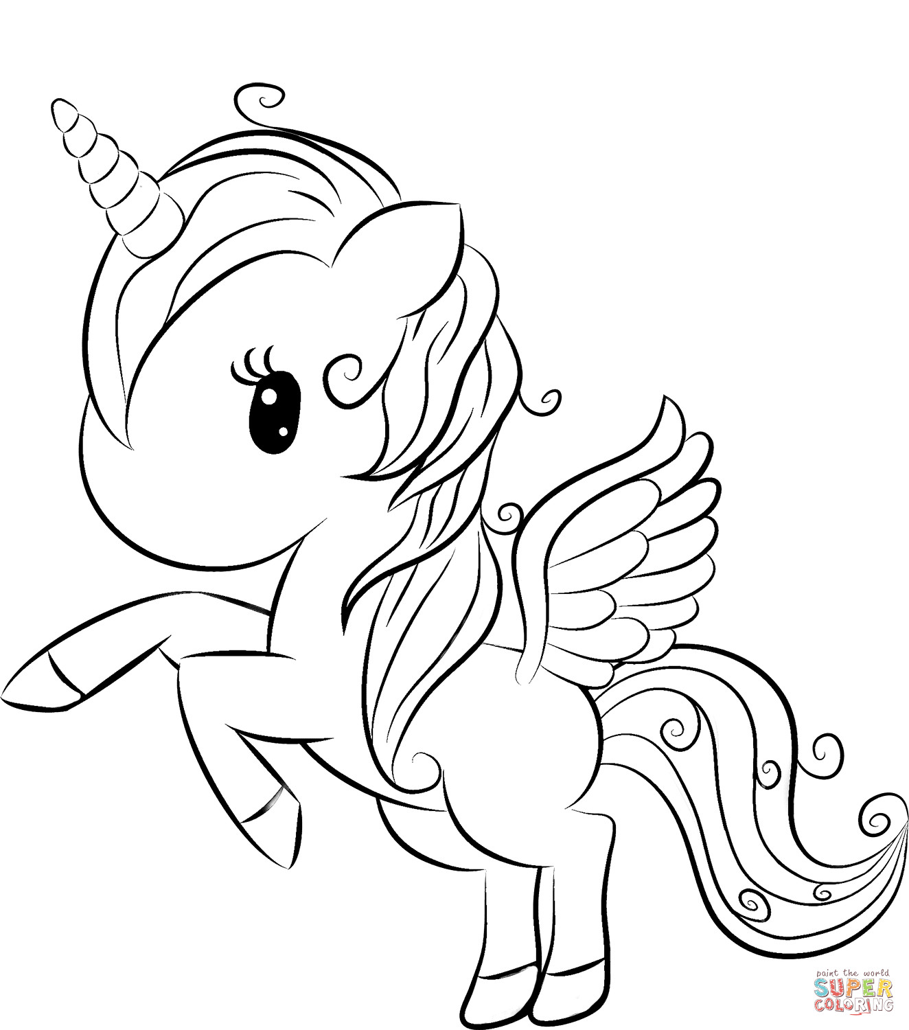 Coloring Pages For Girls Unicorn
 Cute Unicorn coloring page