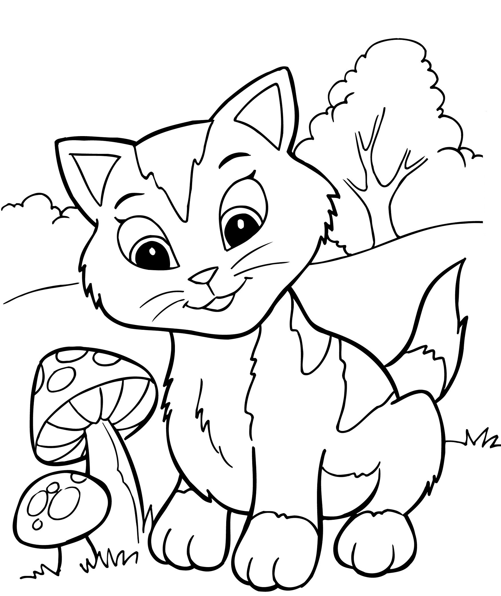 Coloring Pages For Kids Cat
 Free Printable Kitten Coloring Pages For Kids Best