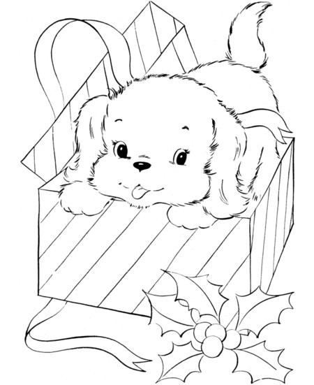 Coloring Pages For Kids Dogs
 Christmas Puppies Coloring Pages for Kids Disney