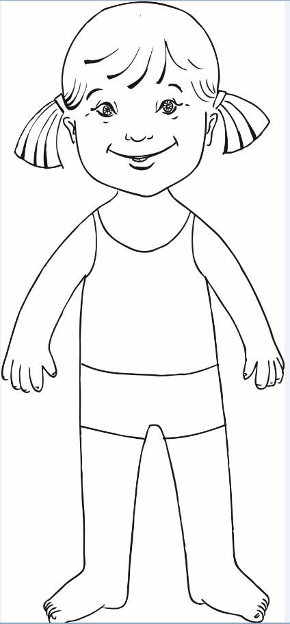 Coloring Pages For Kids Free
 Coloring pages Paper doll for kids with Down