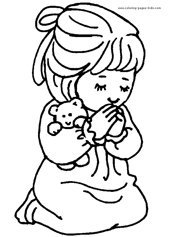 Coloring Pages For Kids Free
 Children Praying Coloring Page