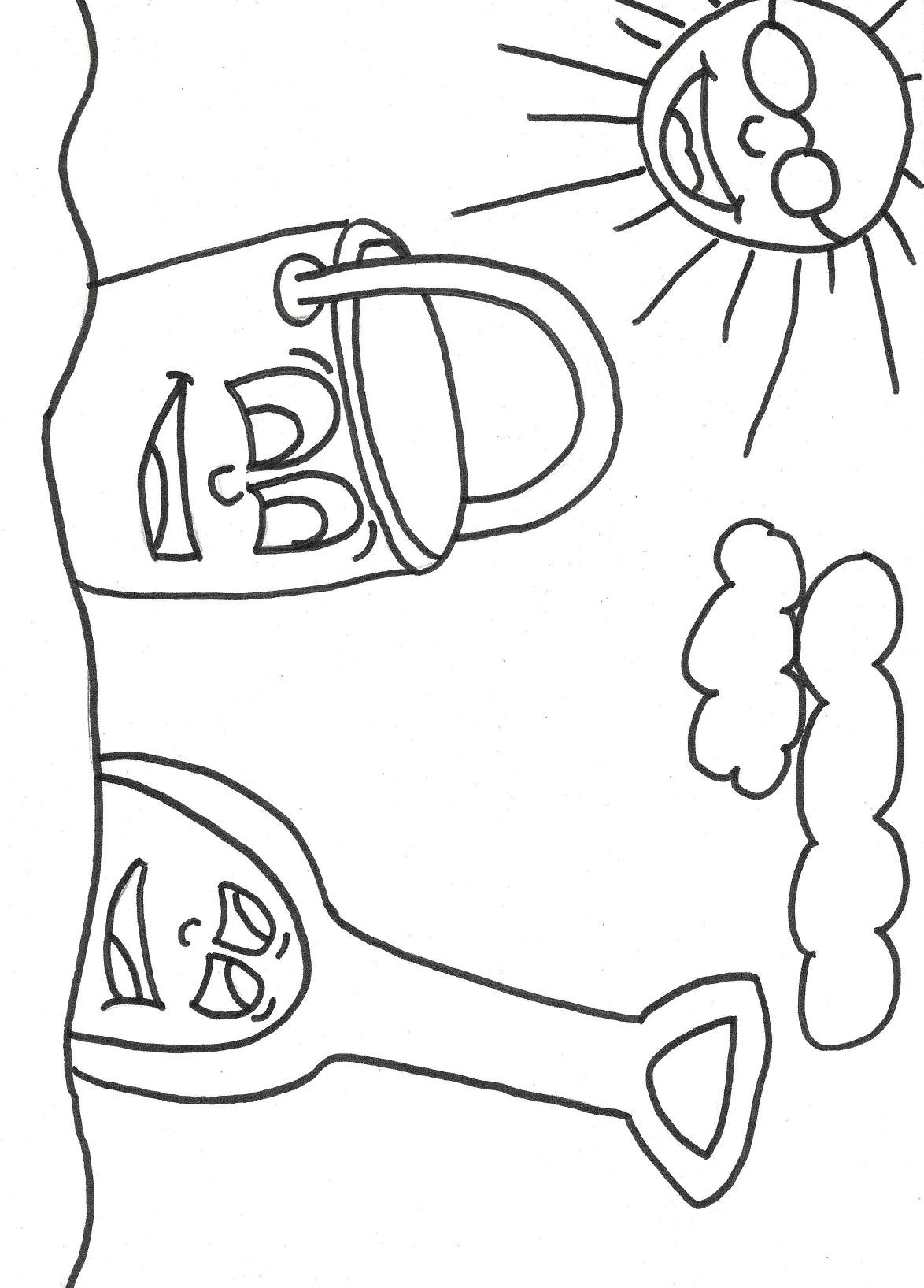 Coloring Pages For Kids Free
 Print out Beach Pail and Shovel Coloring Book Printable