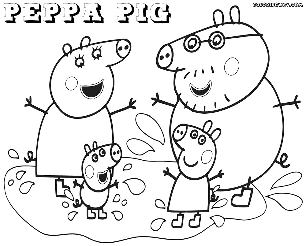 Coloring Pages For Kids Peppa Pig
 Peppa Pig Family Coloring Pages Coloring Home
