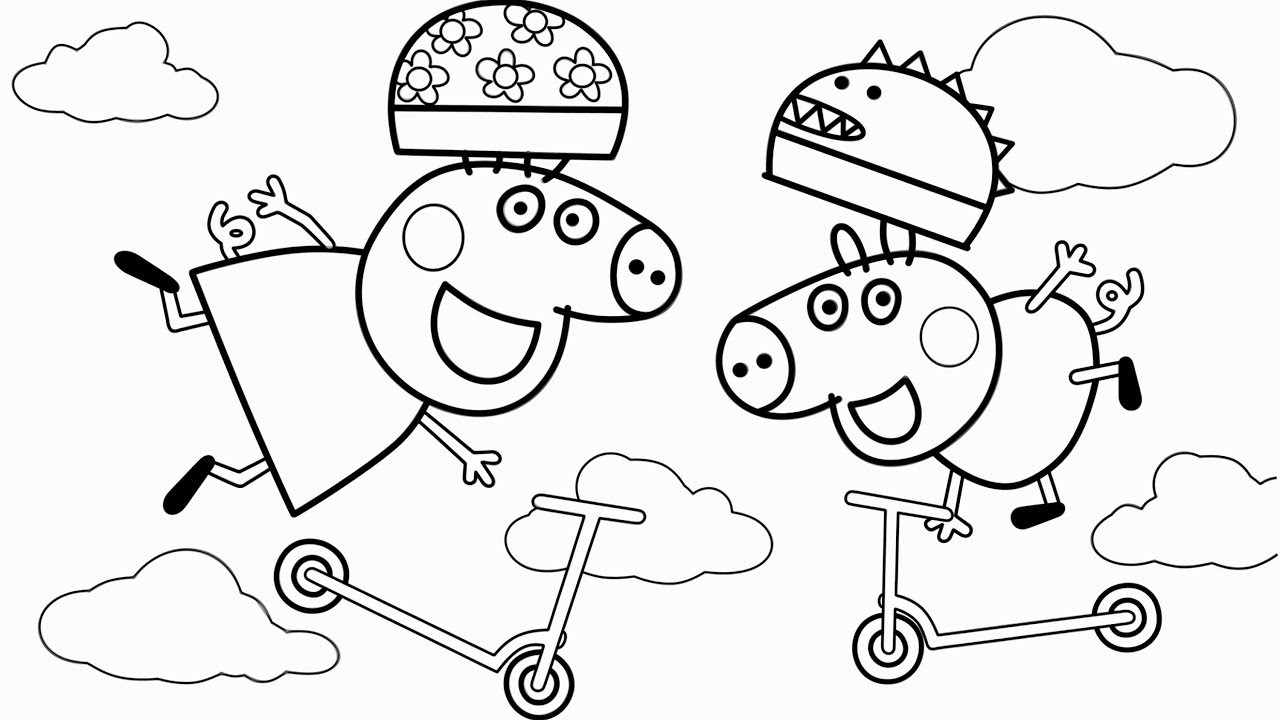 Coloring Pages For Kids Peppa Pig
 Peppa Pig & George Pig Coloring Pages & Learn Colors For