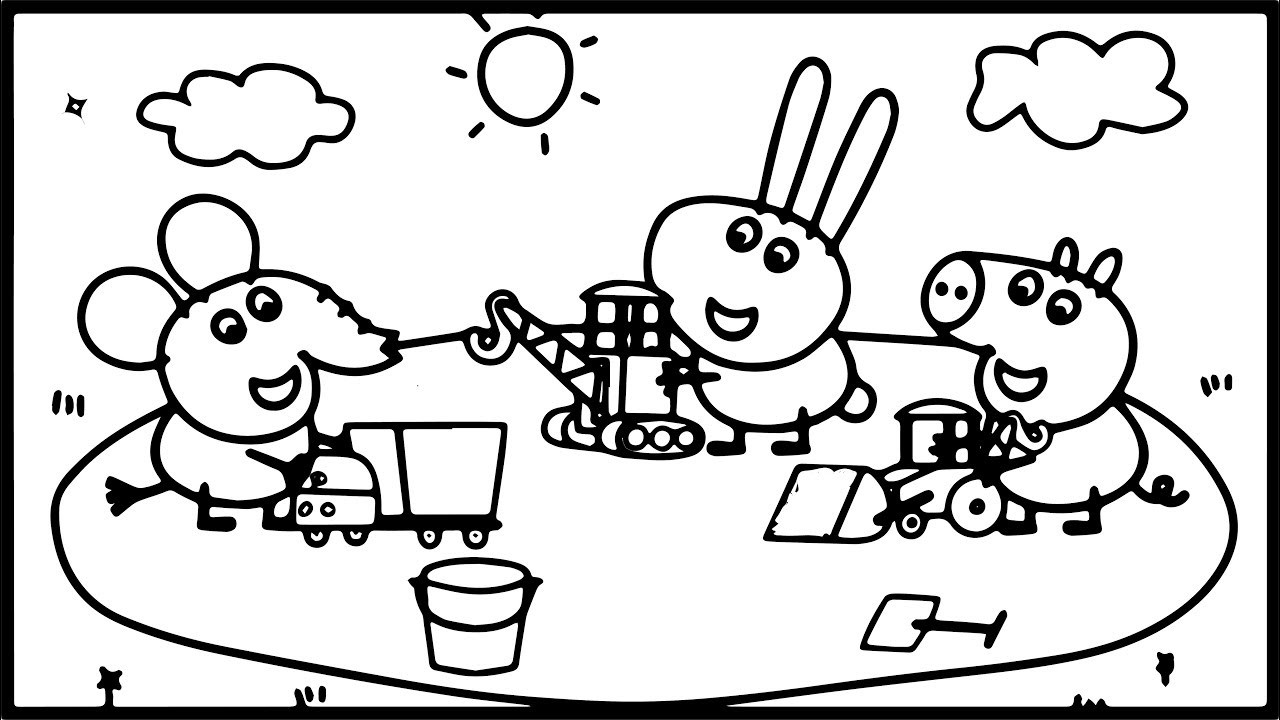 Coloring Pages For Kids Peppa Pig
 How to draw Peppa Pig Playground Coloring Pages