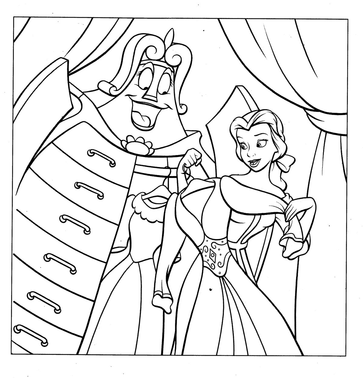 Coloring Pages For Kids Princesses
 Disney Princess Belle Coloring Pages To Kids