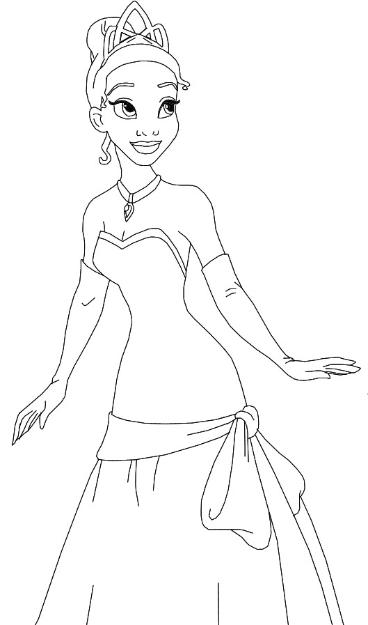 Coloring Pages For Kids Princesses
 Disney Princess Tiana Coloring Pages To Girls