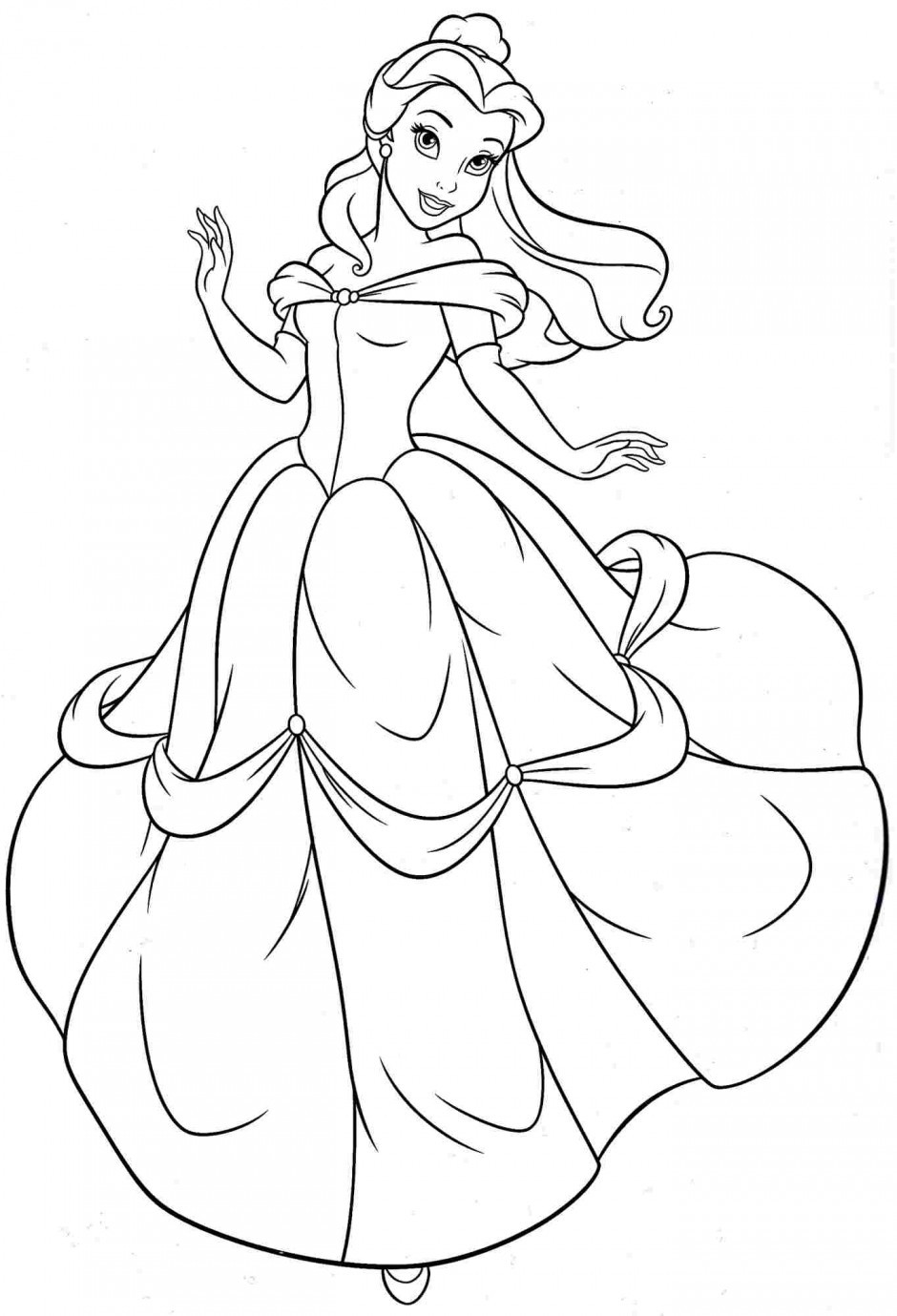 Coloring Pages For Kids Princesses
 Free Printable Belle Coloring Pages For Kids