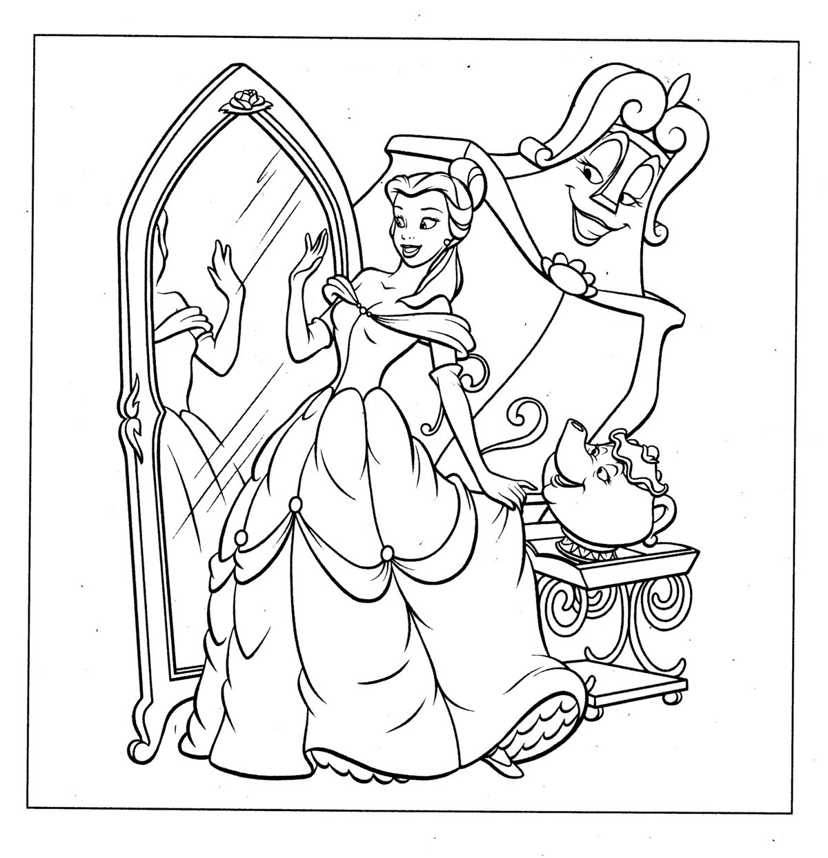 Coloring Pages For Kids Princesses
 Disney Princess Belle Coloring Pages To Kids