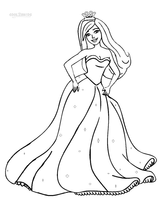 Coloring Pages For Kids Princesses
 Printable Barbie Princess Coloring Pages For Kids