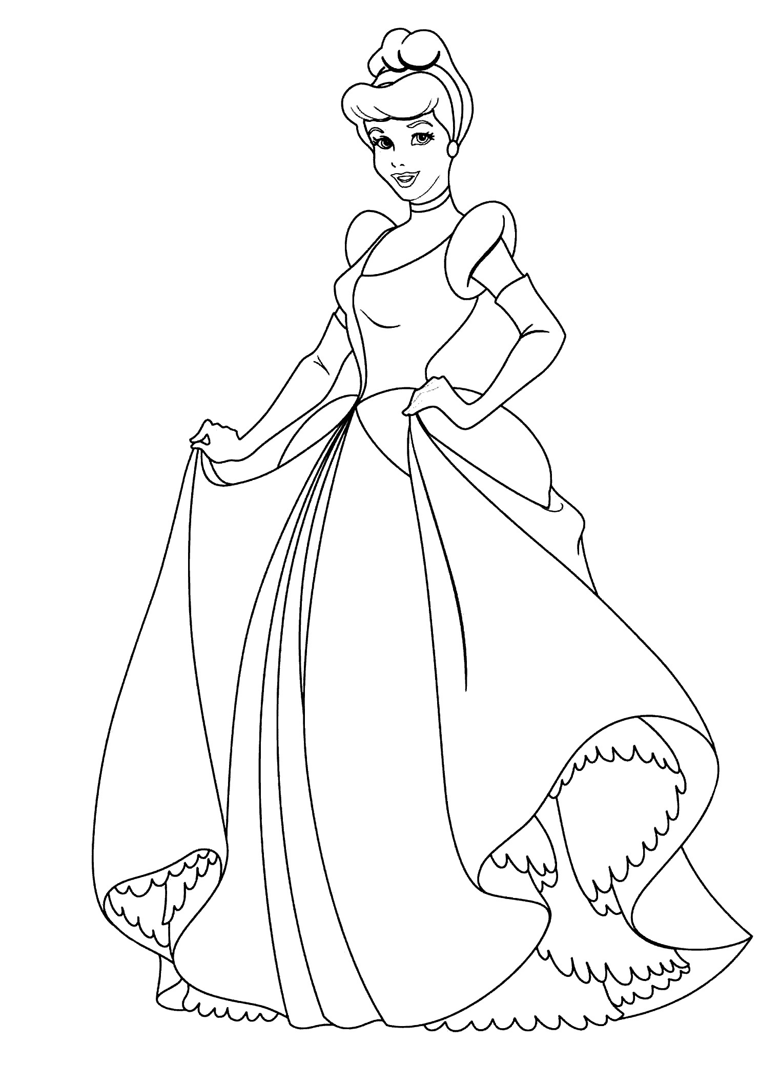 Coloring Pages For Kids Princesses
 Cinderella princess coloring pages for kids printable