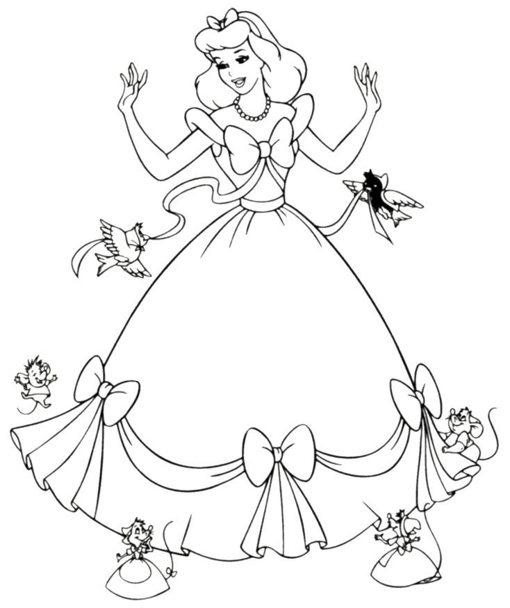 Coloring Pages For Kids Princesses
 Free Printable Cinderella Coloring Pages For Kids