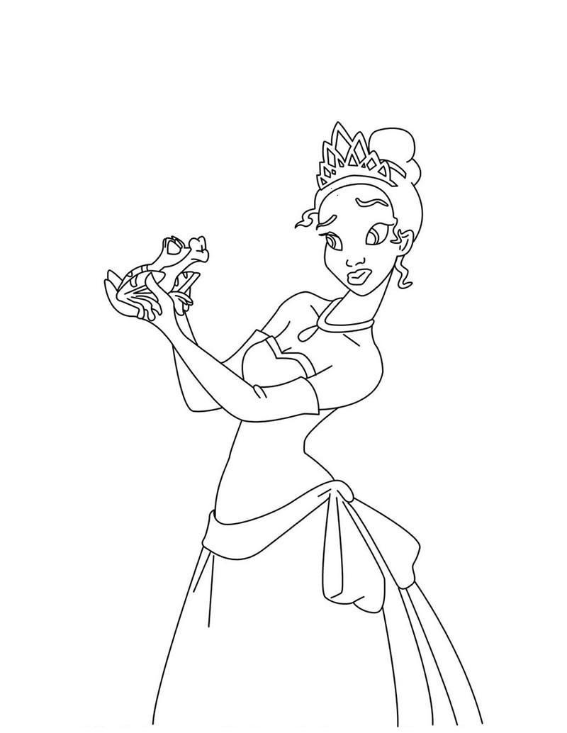 Coloring Pages For Kids Princesses
 Princess and the frog coloring pages Hellokids