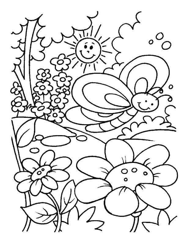 Coloring Pages For Kids Spring
 Spring time coloring pages