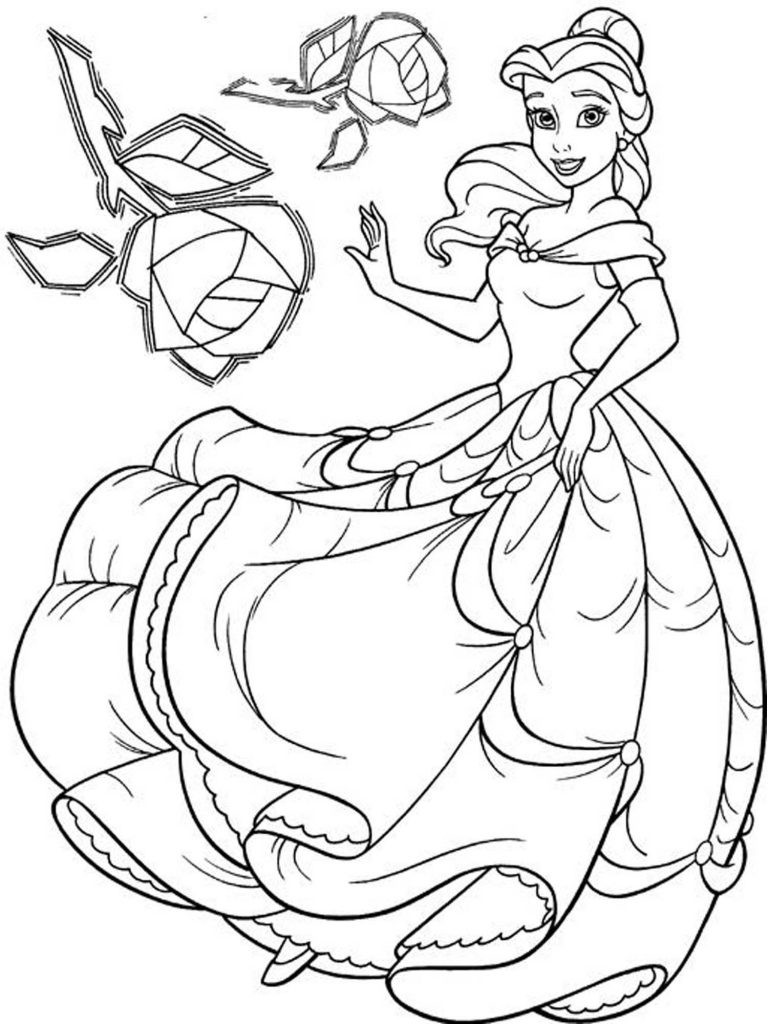 Coloring Pages For Kids To Print
 Free Printable Belle Coloring Pages For Kids
